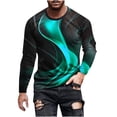 thumbnail image 2 of Blusas y camisas de manga larga con cuello redondo para hombre, blusa informal de manga larga con cuello redondo y estampado., 2 of 5