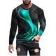 thumbnail image 2 of Blusas y camisas de manga larga con cuello redondo para hombre, blusa informal de manga larga con cuello redondo y estampado., 2 of 5