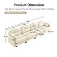 thumbnail image 4 of GAKMCIL 140" Loveseat Sofa, 4 Seater with Upholstered Large Size Deep Seat,Cloud Sectional Couches Chenille Fabric for Living Home, 4 of 13
