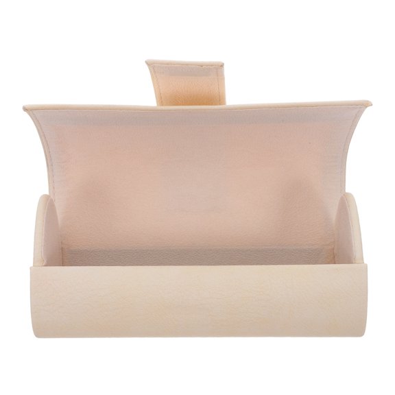 OUNONA Beige Foldable Sunglasses Case with Single Slot and Impact for Travel and Daily Use