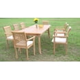 thumbnail image 4 of Teak Dining Set:8 Seater 9 Pc - 71" Rectangle Table And 8 Mas Stacking Arm Chairs Outdoor Patio Grade-A Teak Wood WholesaleTeak #WMDSMSd, 4 of 4