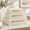 Beige+Gold Handles-Set of 3, variant on Faux Leather Large Modern Stackable Nesting Box With Lids Organizer - Set Of 3 Beige Shagreen Decorative Storboxes Metal Handles