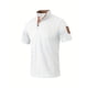 thumbnail image 4 of Mens Manga Corta Botón Abajo Camisas con Bolsillo, Color Sólido Botón de Cuello de Pie Blusa para el Ocio Y Casual, 4 of 9