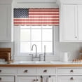 thumbnail image 3 of Red American Flag Valance Curtains for Kitchen/Living Room/Bathroom/Bedroom Window, Rod Pocket Small Topper Half Short Window Curtains Voile Sheer Scarf, Retro USA Flag Watercolor 60"x18", 3 of 8