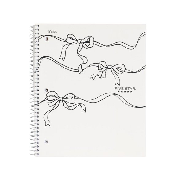 Five Star® 3 Subject Cream Bows Notebook 240 Pages
