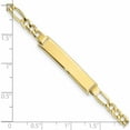 thumbnail image 3 of 10K Yellow Gold Semi-Solid Figaro Link Id Bracelet (8 X 6.37) Made In United States 10dcid108-8, 3 of 5