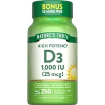 D3 1000 IU | 250 Softgels | Essential Vitamin D | Non-GMO & Gluten Free Supplement | By Nature's Truth