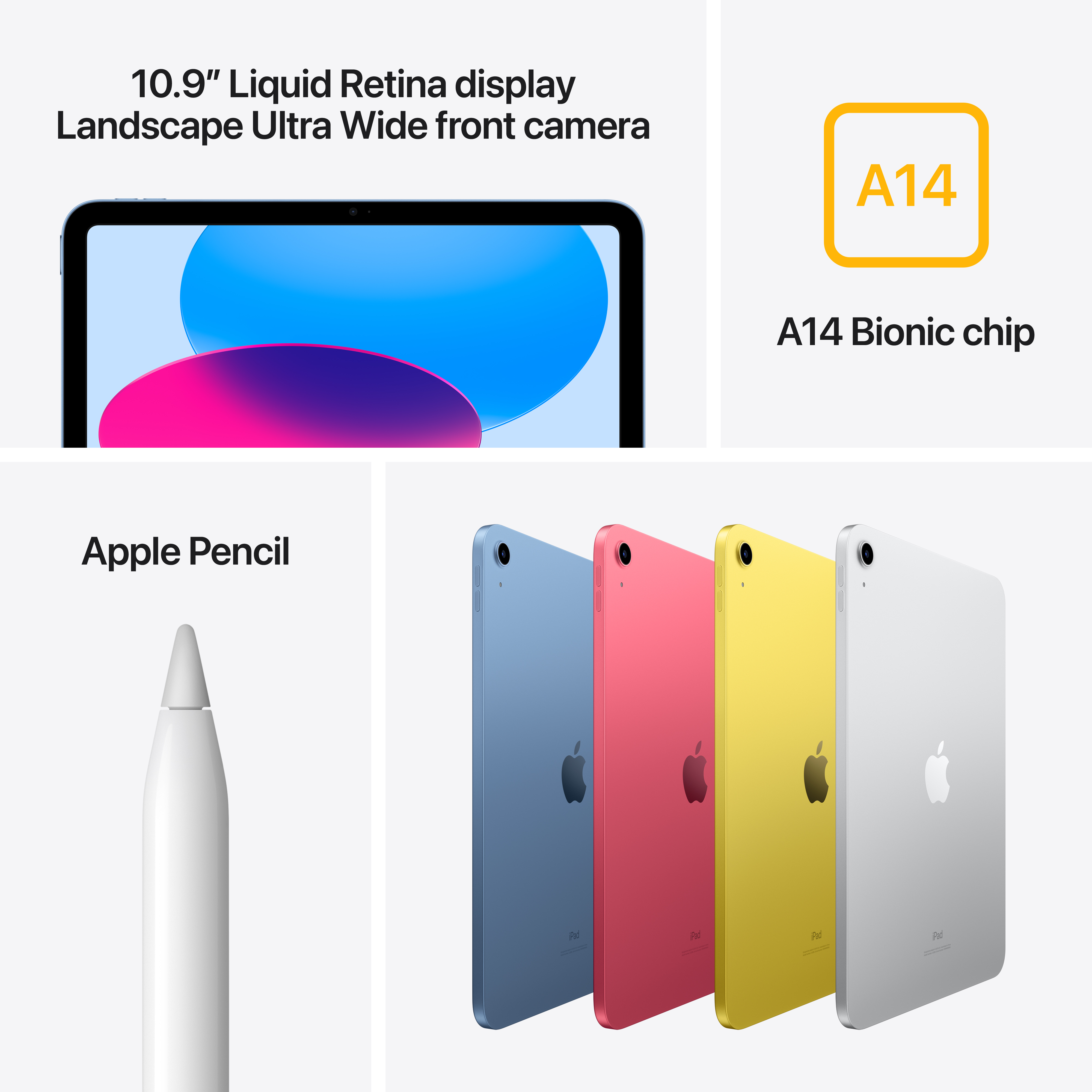 2022 Apple 10.9-inch iPad (Wi-Fi, 64GB) - Yellow (10th Generation) - image 5 of 8