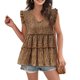 thumbnail image 2 of Moda Mujer Causal V-Cuello Impresión Blusa Floral Ruffle Manga Camiseta Verano Tank Tops Fridja  gh6035, 2 of 7