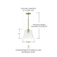 thumbnail image 3 of Capital Lighting 346912 Baker 11" Wide Semi-Flush Ceiling Fixture / Pendant - Brass, 3 of 7