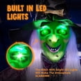 thumbnail image 5 of Joyfy 78" Hanging Witch Halloween Decorations with Magic Crystal Ball,Swing Flying Witch with Sound Activated Glowing Eyes Halloween Decor for Outdoor Yard Lawn Porch Haunted House, 5 of 8