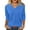 Blue, variant on Long Sleeve Shirts For Women Tops Summer Shirts Casual 2025 V-Neck 3/4 Sleeve Womens Blouses