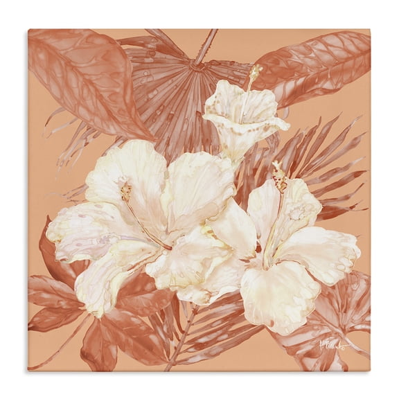 Stupell Industries Contemporary Hibiscus & Palm Bundle Canvas Art, 17 x 17, by Paul Brent