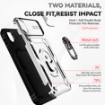 thumbnail image 3 of JTCASES for iPhone XR Case, Heavy Duty Protection Magnetic Car Mount Rotating Stand [Slide Camera Window] Rugged Shockproof Anti-fall Shell for iPhone XR, Silver, 3 of 7