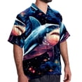 thumbnail image 2 of Starry Shark Men's Short Sleeve Hawaiian Print Button Down Beach Shirt, 2 of 6