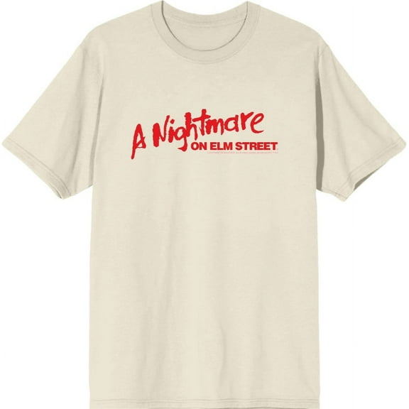 A Nightmare On Elm Street Logo Men's Natural Crew Neck Short Sleeve Tee-Medium