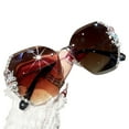 thumbnail image 2 of Mdesiwst Lady Sunglasses Eye Protection Hip Hop Rhinestone Burden-Free Sunscreen Anti-UV Decorative Transparent Outdoor Sunglasses Eye Wear Accessories, 2 of 7