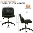 thumbnail image 2 of IPKIG Small Office Computer Desk Chair with Wheels and Lumbar Pillow, Comfy Adjustable Armlees Vanity Rolling Swivel Task Chair for Adult, Student, Home, Office, Make Up (PU Leather, Black), 2 of 14