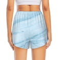 thumbnail image 4 of Goofa Blue Marble Printed Women 2 in 1 Running Shorts,Quick Dry Athletic Workout Shorts,High Waisted Athletic Shorts with Liner Pockets-Small, 4 of 9