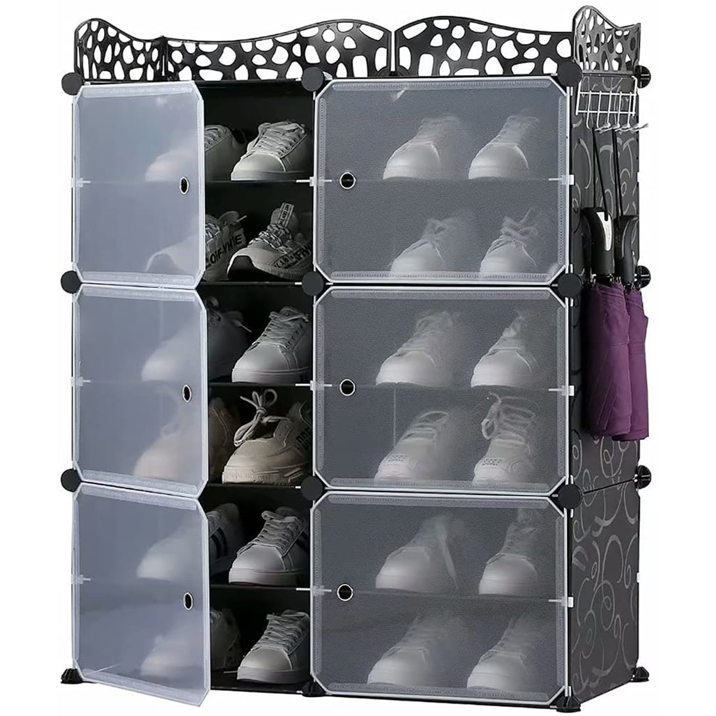Multi Durable Interlocking Cube Storage Shoe Rack Stand Organizer 10 Tiers Shelf 