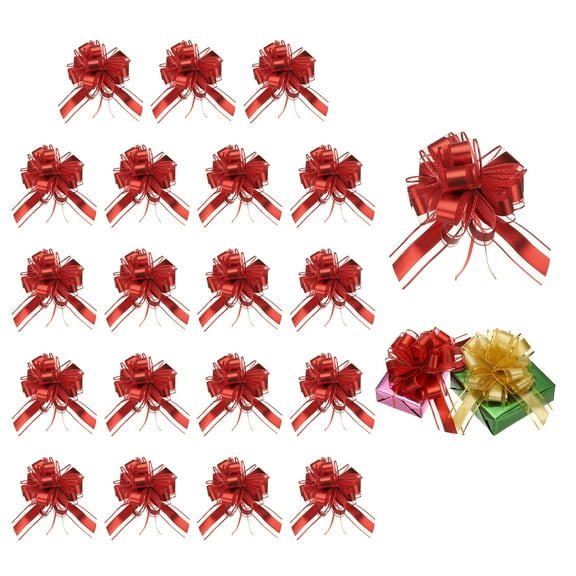 Large Pull Bow Gift Wrapping Ribbon Organza Red Bows for Gift Wrapping Wedding Baskets Car Red