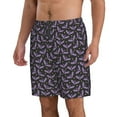 thumbnail image 2 of Salouo Bat Purple Pattern Swim Trunks for Men,Men's Hawaiian Bathing Suit Swimsuits Quick Dry Swimming Board Shorts Beach Shorts with Pockets-Medium, 2 of 6