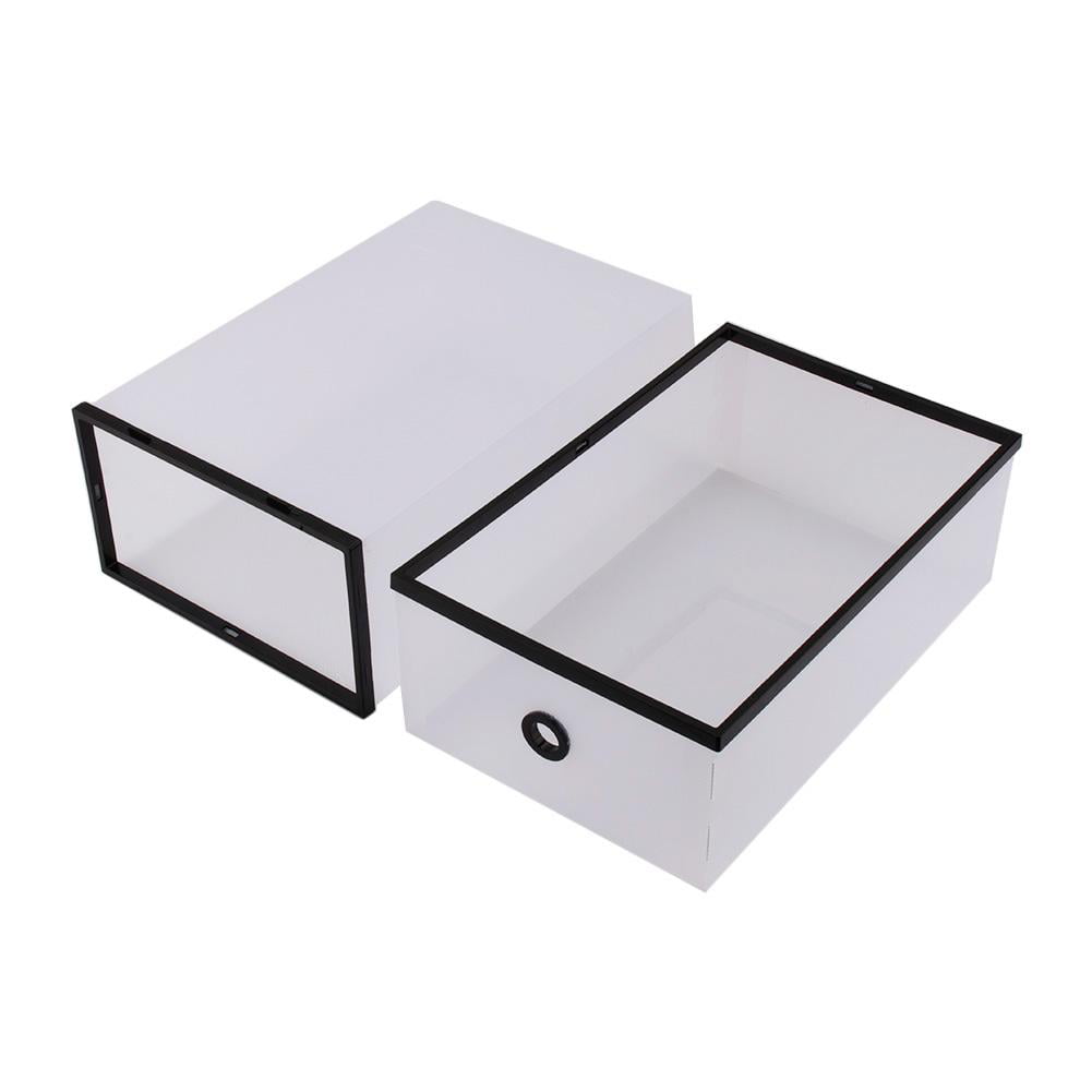 5 Storage Boxes Foldable Shoe Box Organizer Boxes for Small KIt Double Plastic 