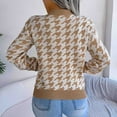 thumbnail image 4 of VALMASS Long Sleeve Crew Neck Color Block Winter Casual Knit Sweater Women (M, Khaki), 4 of 8