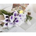 thumbnail image 3 of Flores artificiales DuHouse Calla Lily, 20 unidades (morado y blanco), 3 of 6