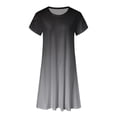 thumbnail image 2 of Femmes Robe d'Été Robe de Jour Robes Manches Pétale Femmes Décontractée Robe Confortable Col Rond Plage Swing Sundress avec Adulte Vêtements Féminins Gris Taille XXL, 2 of 4