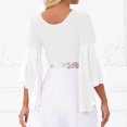thumbnail image 5 of GJSYRH Womens 3/4 Sleeve Shrug Sheer Mesh Cardigans Tie Front Cropped Lightweight Bolero Shawl Top for Casual Going Out White One Size, 5 of 6