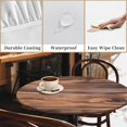 thumbnail image 4 of Round Fitted Tablecloth with Elastic Edge, 36"-60" Waterproof Stain Resistant Table Cover for Indoor, Outdoor, Picnic, Dining, Camping, Party, Holiday, 52inch, Teak Wood, 4 of 4