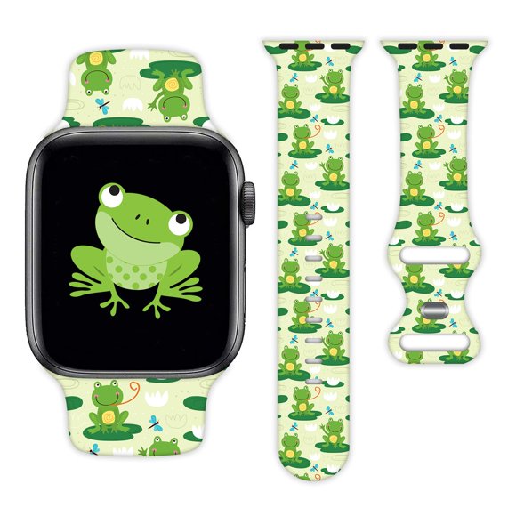 Frog Watch Band Compatible Con Apple Watch 38 Mm, 40 Mm, 41 Mm, 42 Mm, 44 Mm, 45 Mm, 49 Mm, Correa De Silicona De Repuesto Para Apple Watch Se Ultra Iwatch Series 10/9/8/7/6/5/4/3/2/1, Regalos Para Mu