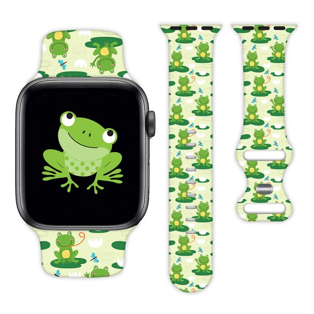 Frog Watch Band Compatible Con Apple Watch 38 Mm, 40 Mm, 41 Mm, 42 Mm, 44 Mm, 45 Mm, 49 Mm, Correa De Silicona De Repuesto Para Apple Watch Se Ultra Iwatch Series 10/9/8/7/6/5/4/3/2/1, Regalos Para Mu