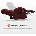thumbnail image 5 of MCombo Dual Motor Power Lift Recliner Chair for Elderly People with Massage and Heat, Infinite Position, USB Ports, Cup Holders, Extended Footrest, Fabric 7890 Medium-Regular, Burgundy, 5 of 9