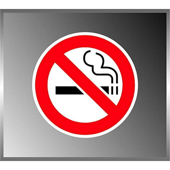 No Smoking Sign Smoking Prohibited Warning Vinyl Decal Bumper Sticker 5" X 5"