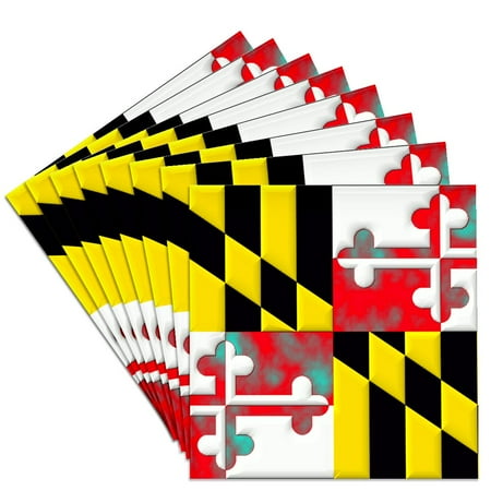 

3dRose Maryland State Flag Set of 8 Ceramic Tile Coasters