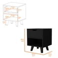 thumbnail image 3 of 1 - Drawer Shelf Nightstand in Black / Bedroom Use / Keep Bedside Neat, 3 of 4