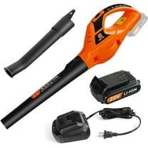 Cordless Leaf Blower,20V Handheld Electric Leaf Blowers with 2.0Ah Battery & Fast Charger, 2 Speed Mode, Lightweight Battery Powered Leaf Blowers for Patio, Yard, Sidewalk,Small Leaf Blowers