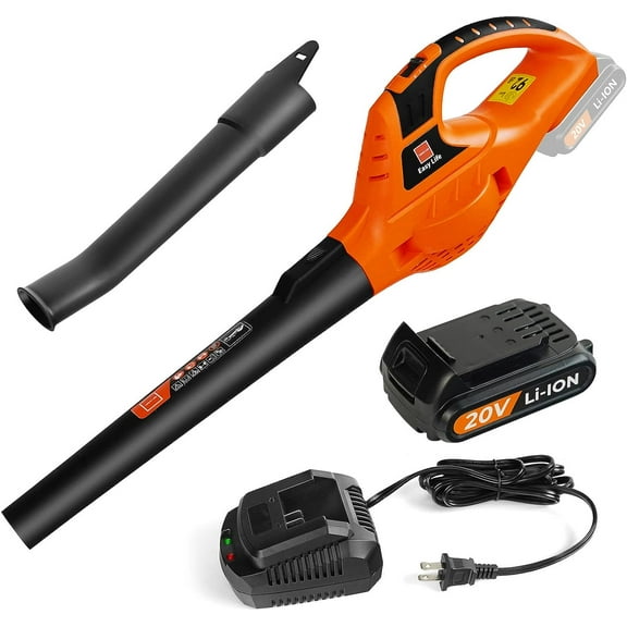 Cordless Leaf Blower,20V Handheld Electric Leaf Blowers with 2.0Ah Battery & Fast Charger, 2 Speed Mode, Lightweight Battery Powered Leaf Blowers for Patio, Yard, Sidewalk,Small Leaf Blowers