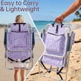 thumbnail image 3 of Ktaxon Tall Backpack Beach Chair, 5-Position Protable  Beach Chair, Light-Weight Foldable Camping Chair with Back Storage Bag & Cooler Pouch and Side Bags for Beach Poolside (Purple Tribal Print), 3 of 9