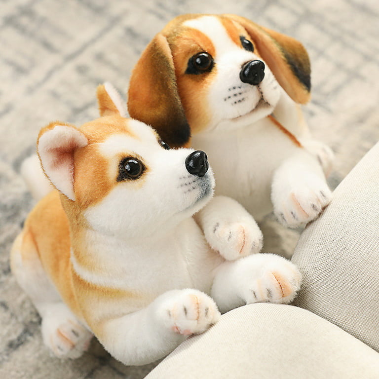 Realistic Cute Stuffed Dog Toy Plush Puppy Animal Pillow Gift for