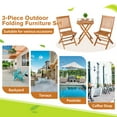 thumbnail image 6 of Homall 3 Piece Folding Patio Bistro Set, Indoor/Outdoor Foldbale Wood Table and 2 Chair Set with Slatted Design, Natural Finish, Wood Color, 6 of 7