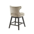 thumbnail image 3 of Maklaine 25.75" Fabric and Solid Wood Swivel Counter Stool - Beige, 3 of 9