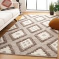 thumbnail image 2 of SAFAVIEH Natura Regena Diamond Area Rug, Dark Grey/Ivory, 6' x 6' Square, 2 of 7