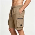 thumbnail image 4 of Mens Hiking Cargo Shorts 7" Quick Dry Lightweight Waterproof Stretch Drawstring Beach Shorts with Zipper Pockets for Hiking Golf Casual Loose Fit Big and Tall Size XS-3XL Coffee, 4 of 8