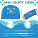 thumbnail image 3 of Gorros de natación para niños de 2 piezas para niños, niños pequeños, niños y niñas, gorro de baño impermeable para niños para cabello largo y corto, dinosaurio, automóvil Feliz Sencillez, 3 of 4