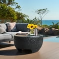 thumbnail image 5 of LuxenHome Mod Black Cement Round Outdoor Coffee Table, 5 of 6