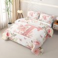 thumbnail image 3 of Erosebridal Cute Elf T Letter Quilt Full for Girls, Chic Floral Butterfly Full Bedspread Sets, 3 Pieces 1 Quilt and 2 Pillowcases, 3 of 7