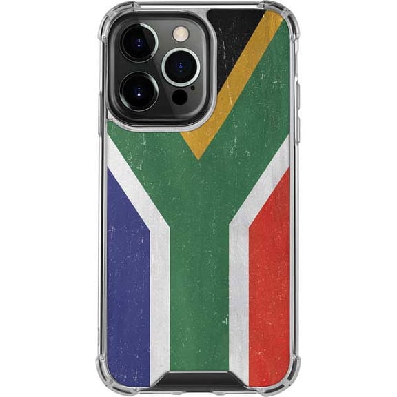 Skinit Countries of the World South Africa Flag Distressed iPhone 13 Pro Clear Case